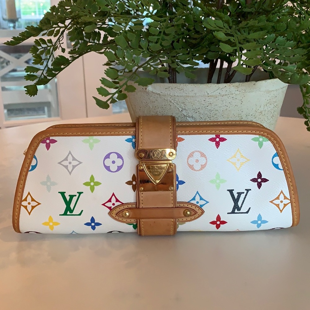 Louis Vuitton White Multicolore Shirley Clutch